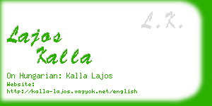 lajos kalla business card